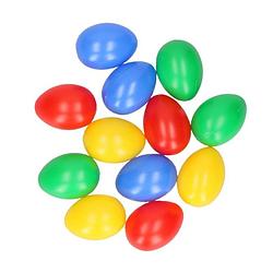 Foto van 12x stuks gekleurde plastic eieren 4 ,5 cm - feestdecoratievoorwerp
