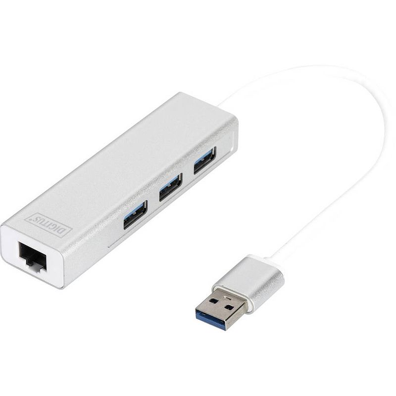 Foto van Digitus da-70250-1 3 + 1 poorten usb 3.2 gen 1-hub zilver