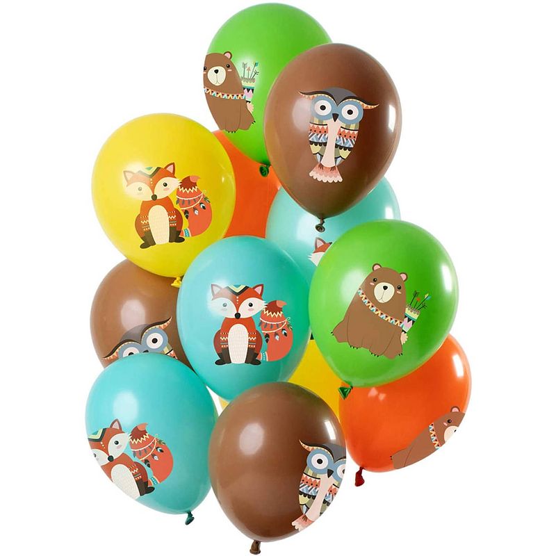 Foto van Folat ballonnen bosdieren junior 30 cm latex 12 stuks