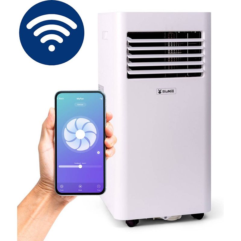 Foto van Blumill smart airco - mobiele airco met wifi - 9000btu - airconditioning - geschikt voor ontvochtiging