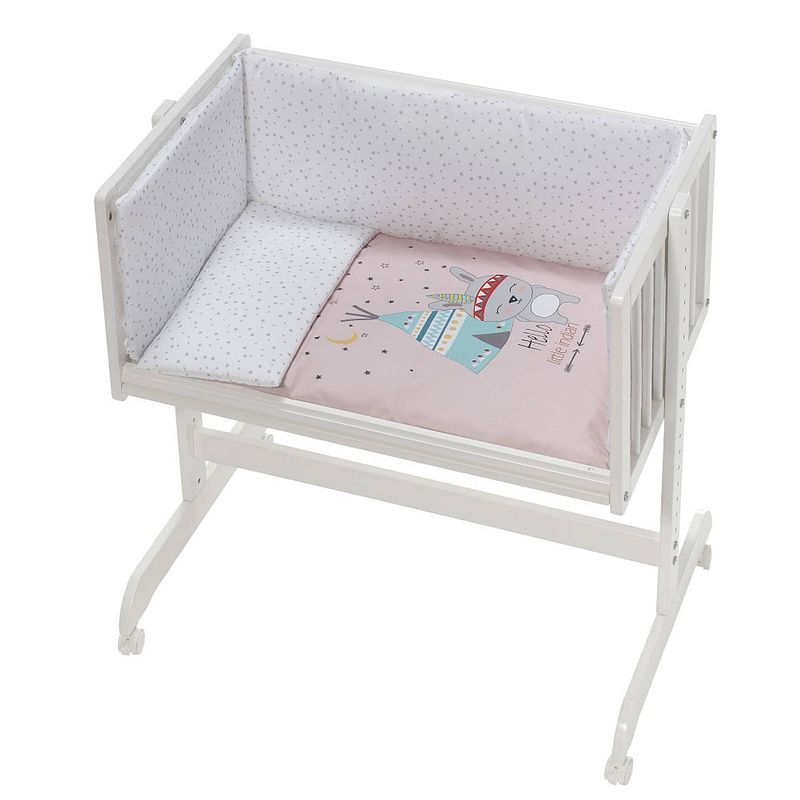 Foto van Interbaby wieg/co-sleeper little indian 90 x 55 cm hout roze