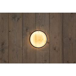 Foto van Anna'ss collection - zwarte circel 26cm/96l warm wit led - 5mtr aanloopsnoer- ip44 trafo