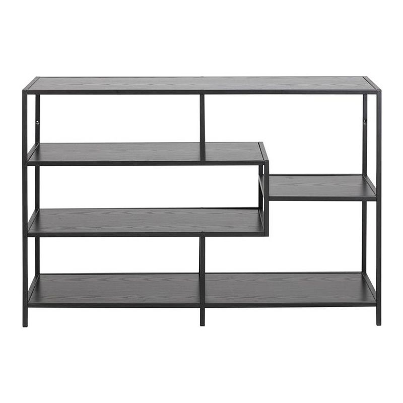 Foto van Moos - seaford bookcase,3 shelves powder coat mat bl asym