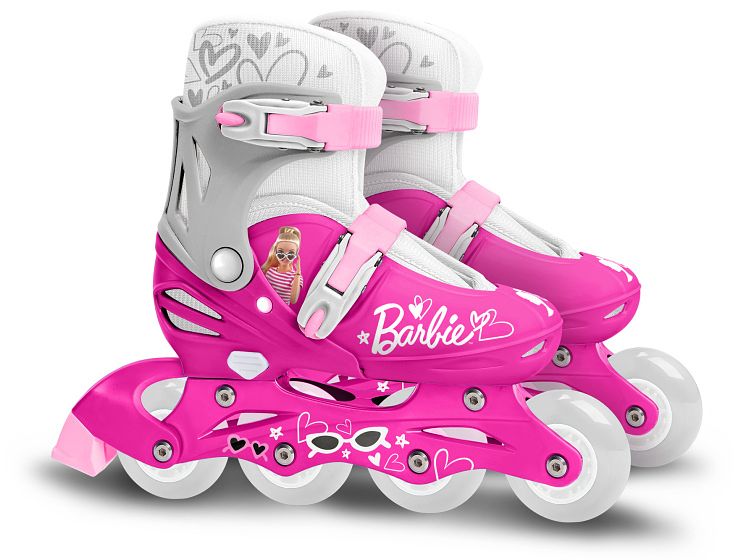 Foto van Barbie inline skates hardboot verstelbaar roze maat 30 33