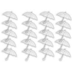 Foto van 20 stuks paraplu transparant plastic paraplu'ss 100 cm - doorzichtige paraplu - trouwparaplu - bruidsparaplu - stijlvol -