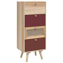 Foto van Vidaxl hoge kast met lades 40x30x95 cm bewerkt hout