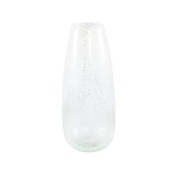 Foto van Ptmd ridda white glass vase clear level round l