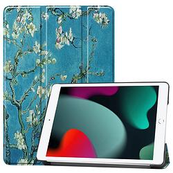 Foto van Basey ipad 10.2 2020 hoes book case hoesje - ipad 10.2 2020 hoesje hard cover case hoes - bloesem