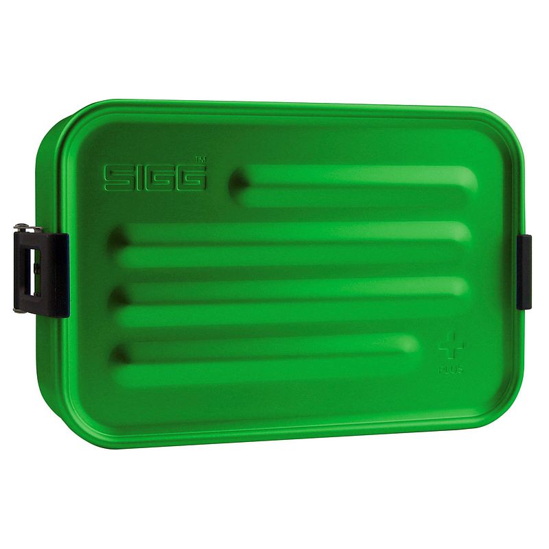 Foto van Sigg broodtrommel plus s aluminium groen 17 x 12 x 6 cm