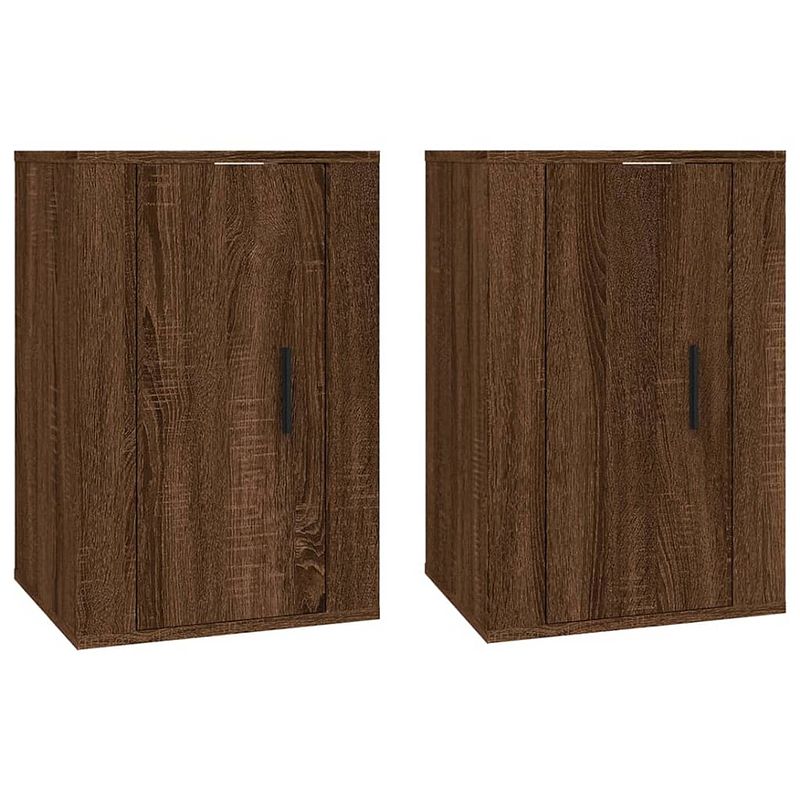 Foto van The living store tv-wandmeubel - tv-kast - 40 x 34.5 x 60 cm - bruineiken