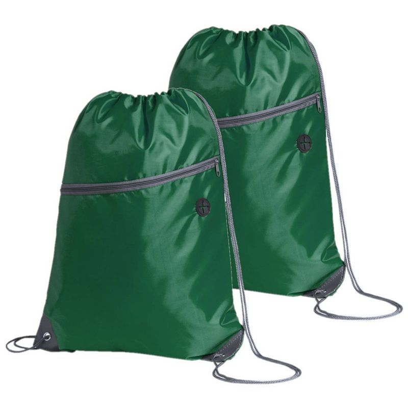Foto van Sport gymtas/rugtas/draagtas - 2x - groen met rijgkoord 34 x 44 cm van polyester - gymtasje - zwemtasje