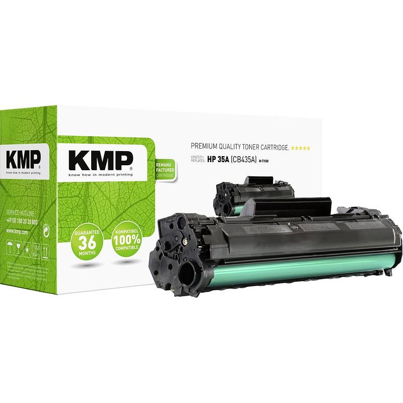 Foto van Kmp h-t100 tonercassette vervangt hp 35a, cb435a zwart 1500 bladzijden compatibel toner