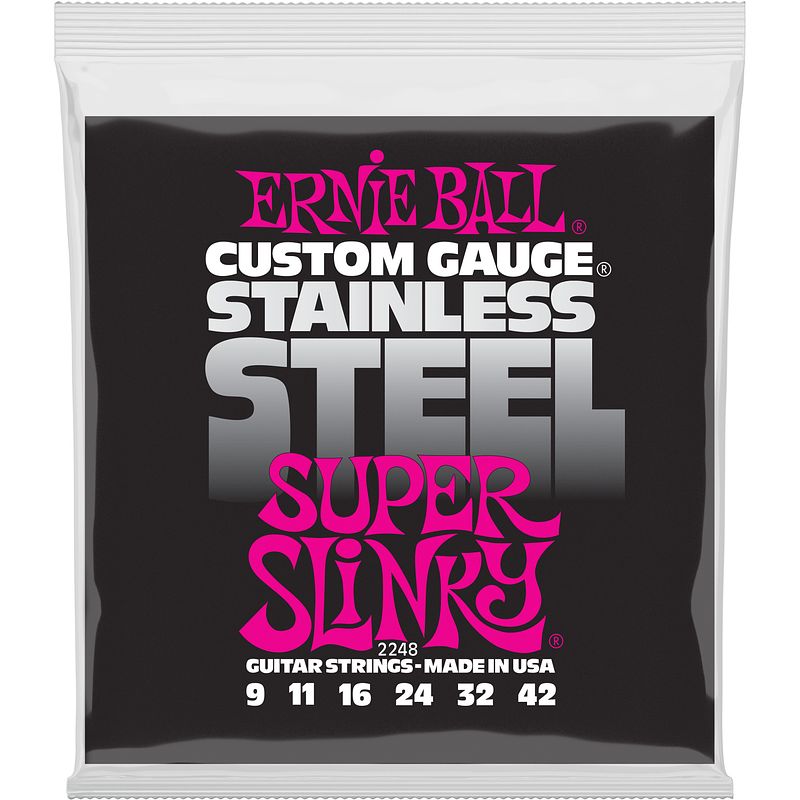 Foto van Ernie ball 2248 stainless steel super slinky snarenset