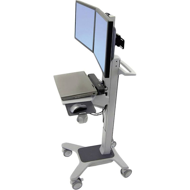 Foto van Ergotron neo-flex® dual wideview workspace tv-wagen 2-voudig 25,4 cm (10) - 55,9 cm (22) toetsenbordhouder, roteerbaar