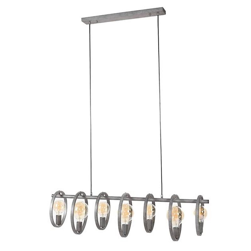 Foto van Dimehouse industriële hanglamp winster 7-lichts oud zilver