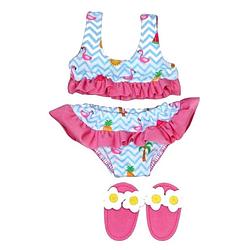 Foto van Heless poppenbikini met slippers voor pop van 35-45 cm