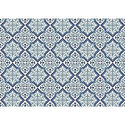 Foto van Exclusive edition tapijt flower diamond 195 x 135 cm polyester blauw/grijs