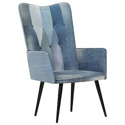 Foto van Vidaxl fauteuil canvas denim patchwork