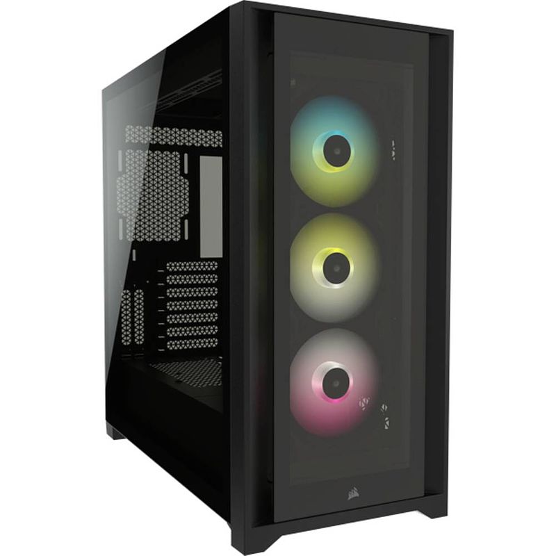 Foto van Corsair icue 5000x rgb midi-tower pc-behuizing zwart