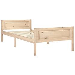 Foto van The living store bedframe massief grenenhout 206x96x63 cm - modern en stevig - matras niet inbegrepen