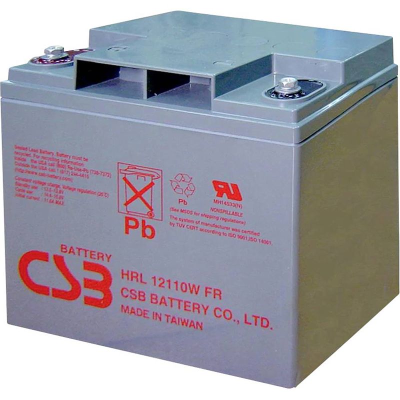 Foto van Csb battery hrl 12110w high-rate longlife loodaccu 12 v 28 ah loodvlies (agm) (b x h x d) 166 x 175 x 125 mm m5-schroefaansluiting onderhoudsvrij, geringe