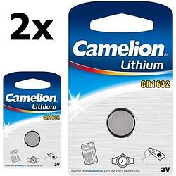 Foto van 2 stuks - camelion cr1632 125mah 3v lithium knoopcel batterij