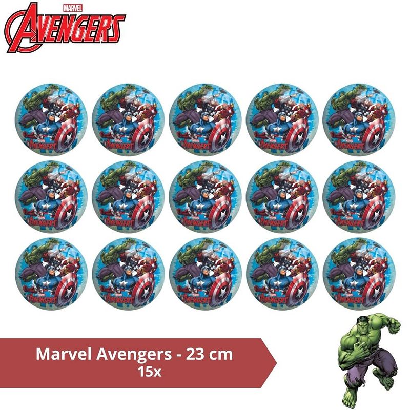 Foto van Bal - voordeelverpakking - marvel avengers - 23 cm - 15 stuks