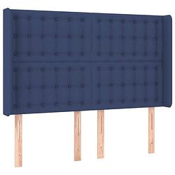 Foto van The living store klassiek hoofdbord - bedombouw - blauw - 147x16x118/128 cm