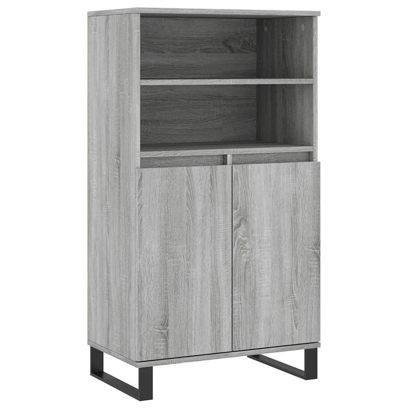 Foto van Vidaxl hoge kast 60x36x110 cm bewerkt hout grijs sonoma eikenkleurig