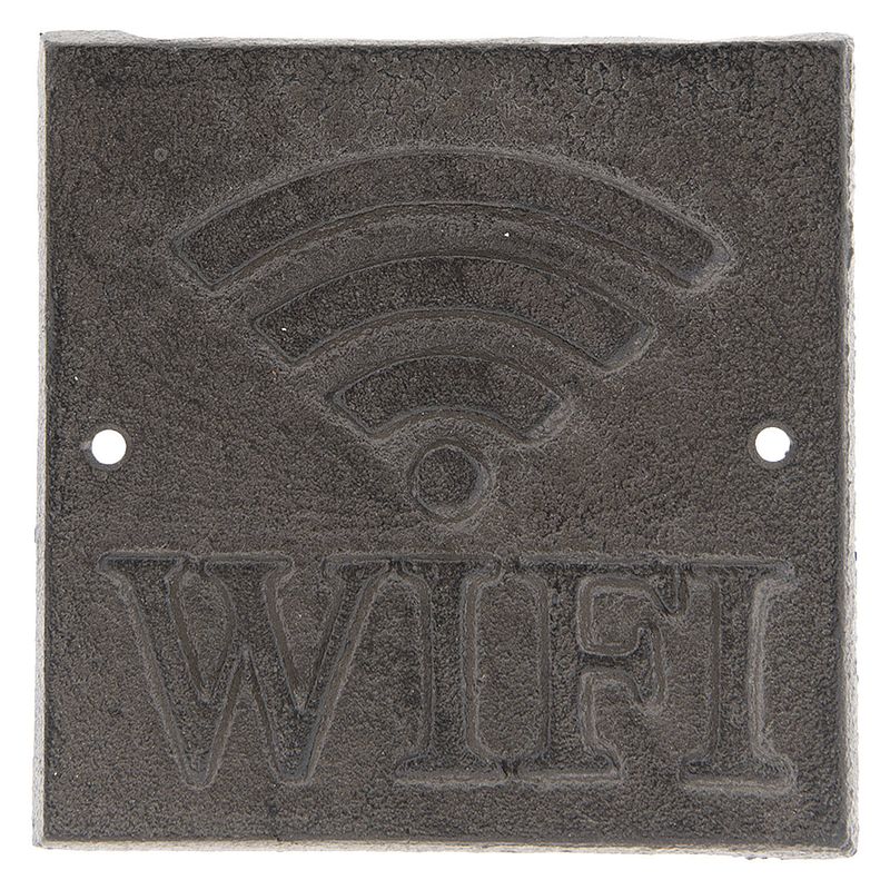 Foto van Clayre & eef tekstbord wifi 8*8*0.5 cm 6y3015