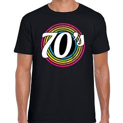 Foto van 70s / seventies verkleed t-shirt zwart voor heren - 70s, 80s party verkleed outfit 2xl - feestshirts