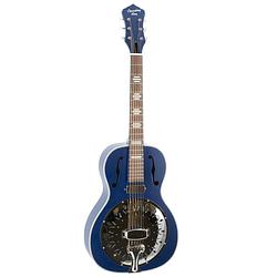 Foto van Recording king rph-r2-e-mbl dirty 30s minnie bucker resonator wabash blue elektrisch-akoestische gitaar