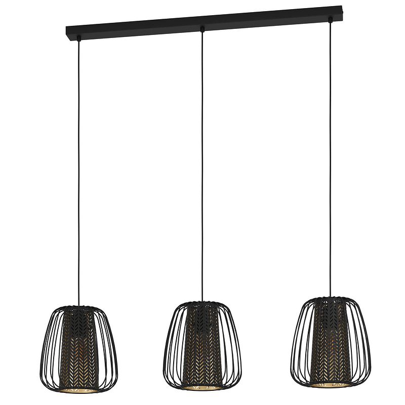 Foto van Eglo curasao hanglamp - e27 - 99,5 cm - zwart/goud