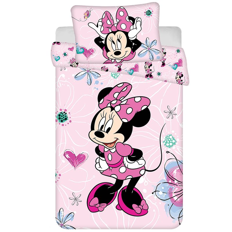 Foto van Disney minnie mouse baby dekbedovertrek, flower - 135 x 100 + 40 x 60 cm - katoen