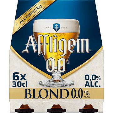 Foto van Affligem blond 0.0 bier fles 6 x 30cl bij jumbo