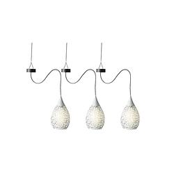 Foto van 3x stuks witte solar tuinverlichting hanglamp ijzer 21 cm - buitenverlichting