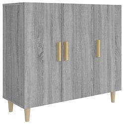 Foto van Vidaxl dressoir 90x34x80 cm bewerkt hout grijs sonoma eikenkleurig