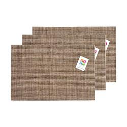 Foto van Placemats hampton - 6x - bruin geweven - pvc - 30 x 45 cm - placemats