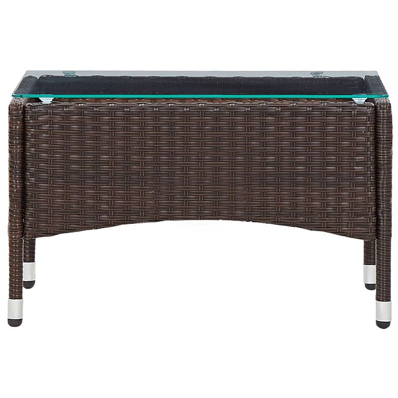 Foto van Infiori salontafel 60x40x36 cm poly rattan bruin