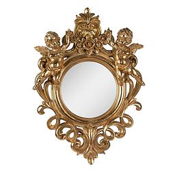 Foto van Clayre & eef spiegel 37x52 cm goudkleurig kunststof grote spiegel goudkleurig grote spiegel