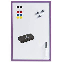 Foto van Magnetisch whiteboard/memobord met marker/wisser/magneten - 40 x 60 cm - paars - whiteboards