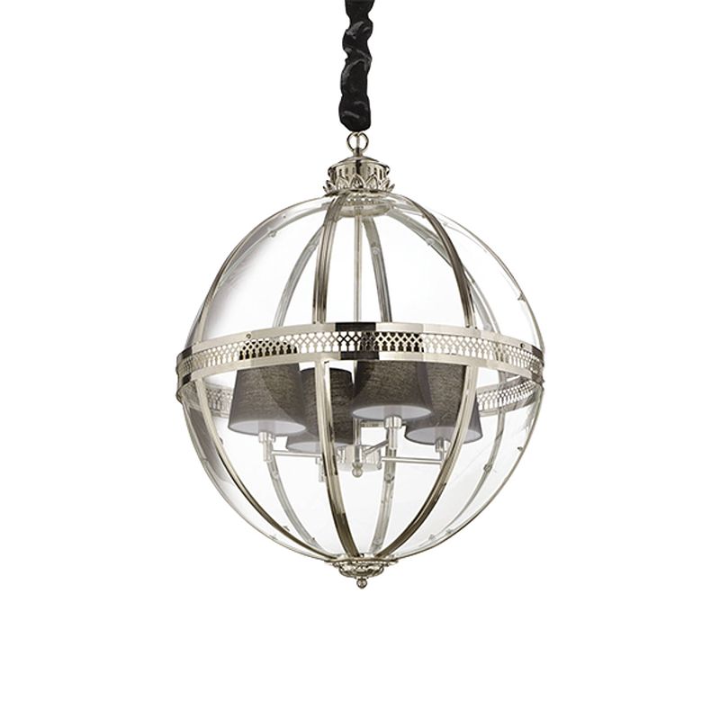 Foto van Lampenbaas - landelijke hanglamp - world - ideal lux - chroom - binnen - 4 lichtpunten - 155cm - e14 - 40w