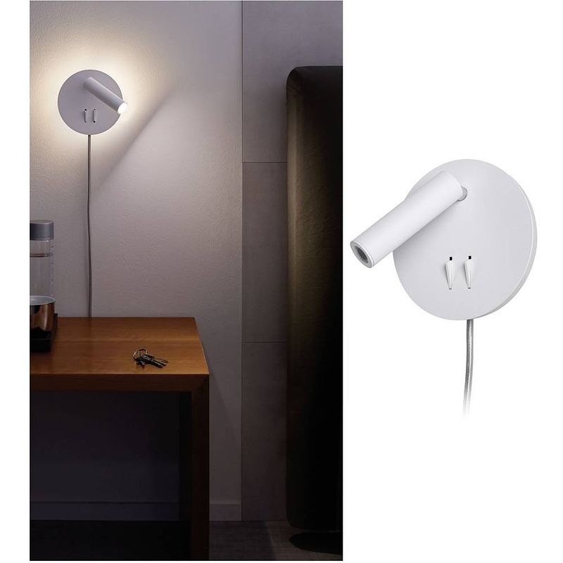 Foto van Paulmann 78918 paulmann led-wandlamp 3.20 w wit, chroom