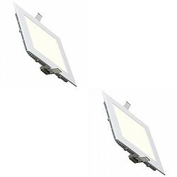 Foto van Led downlight slim - inbouw vierkant 12w - natuurlijk wit 4200k - mat wit aluminium - 170mm