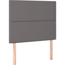 Foto van The living store bedframe kunstleer - 203 x 93 x 118/128 cm - grijs