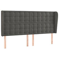 Foto van The living store hoofdeind - donkergrijs - 203 x 23 x 118/128 cm - fluweel - stevige poten