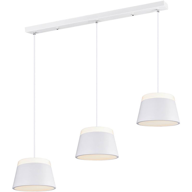 Foto van Led hanglamp - trion barnaness - e14 fitting - 6-lichts - rond - mat wit - aluminium