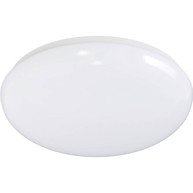 Foto van Led plafondlamp - aigi arory - opbouw rond - 12w - warm wit 3000k - mat wit - aluminium