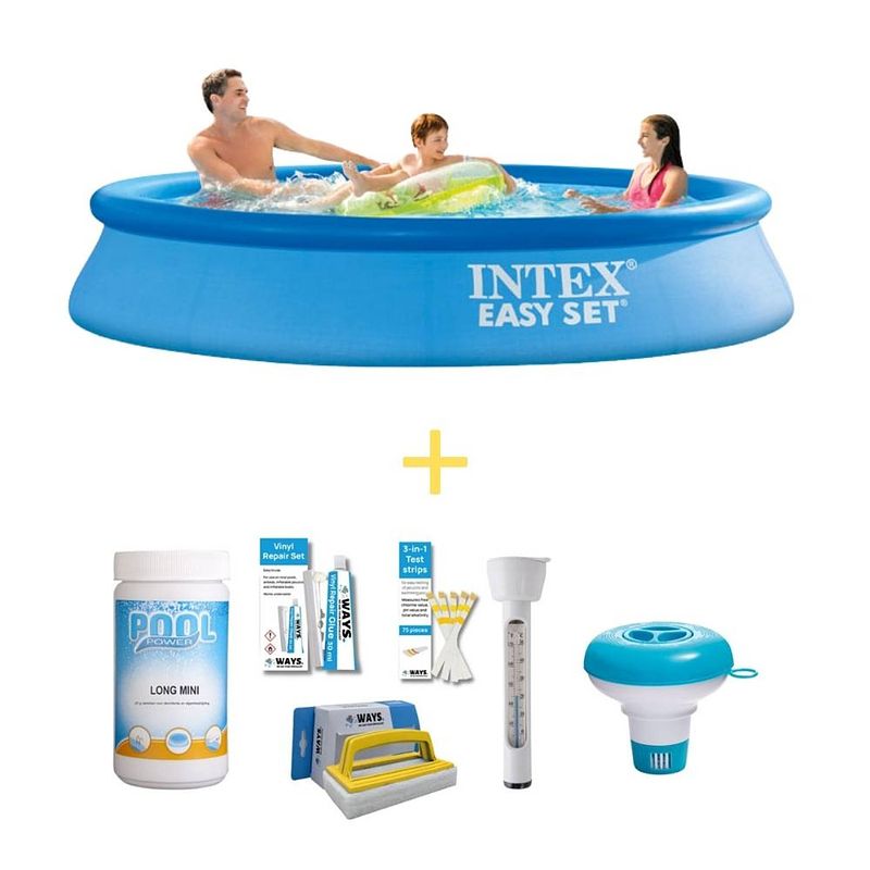 Foto van Intex zwembad - easy set - 305 x 61 cm - inclusief ways onderhoudspakket