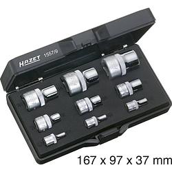 Foto van Hazet 1557/9 buiten-torx dopsleutelinzetset 9-delig 1/4 (6.3 mm), 1/2 (12.5 mm), 3/8 (10 mm)